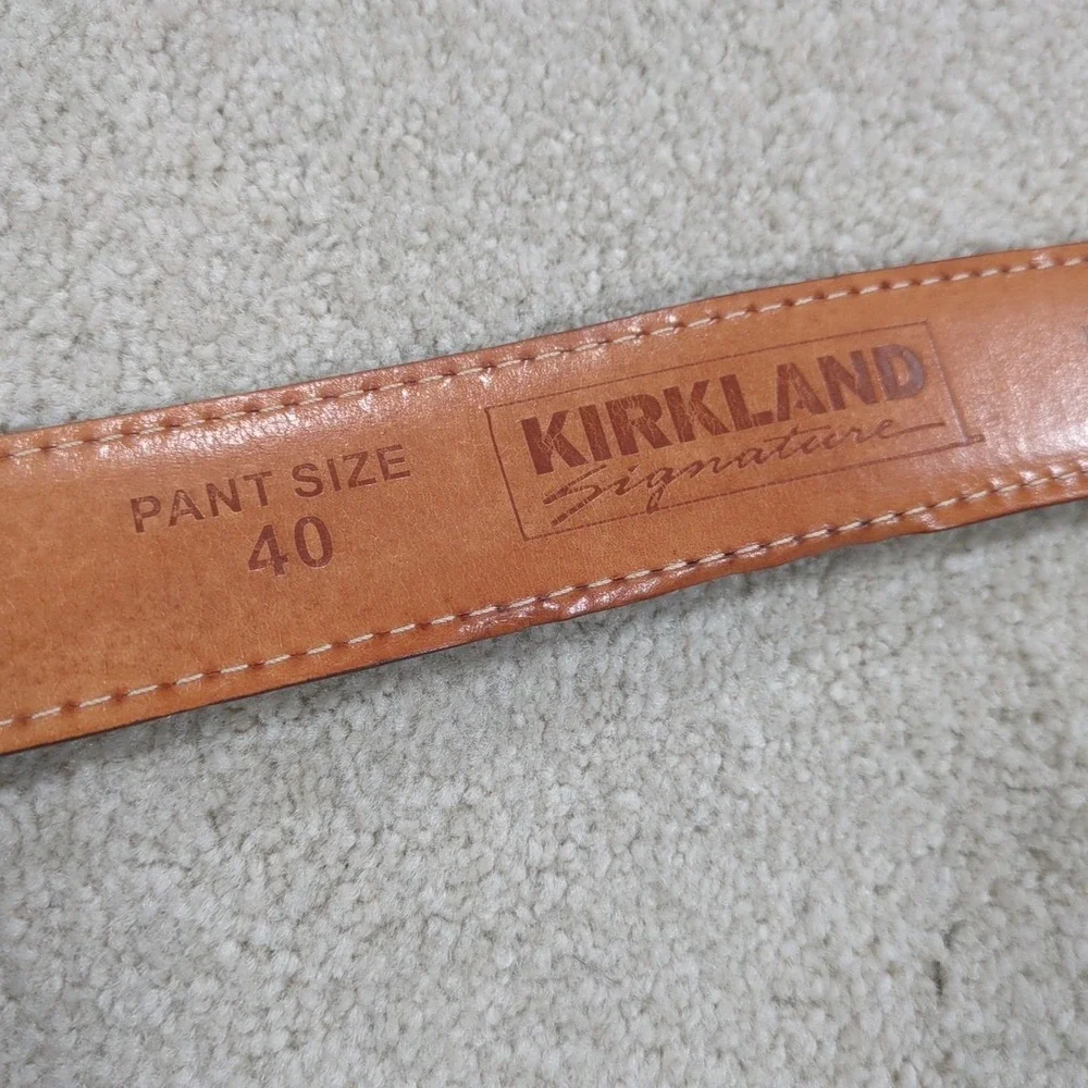 Kirkland Signature Italian Grain Leather Brown Belt Men's Size 40, 42 Dress Belt